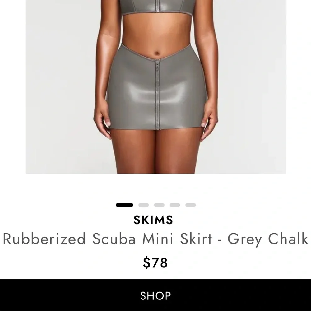 SKIMS ❤️‍🔥 GREY RUBBERIZED SWIM SKIRT NWT SIZE MEDIUM